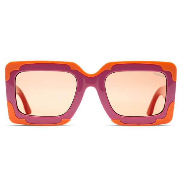 Komono Lana Solar Nebula Sonnenbrille solid smoke getönte Gläser, pink-orange Rahmen, front